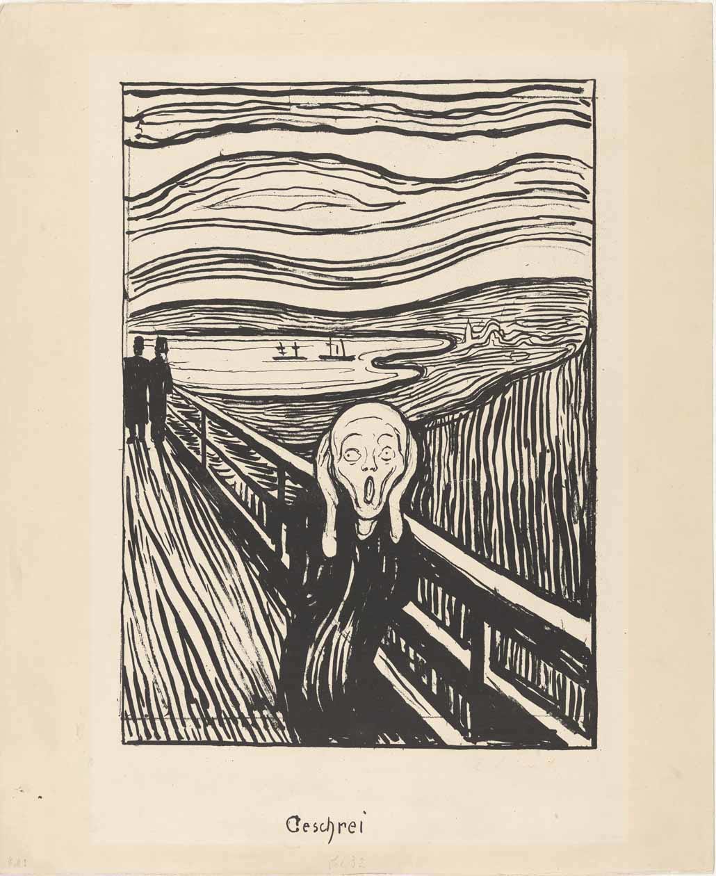 Edvard Munch The Scream 1895 Lithograph (lithographic crayon and tusche), 46,5x36,5 cm Photo © Munchmuseet. Foto ad esclusivo uso stampa. 