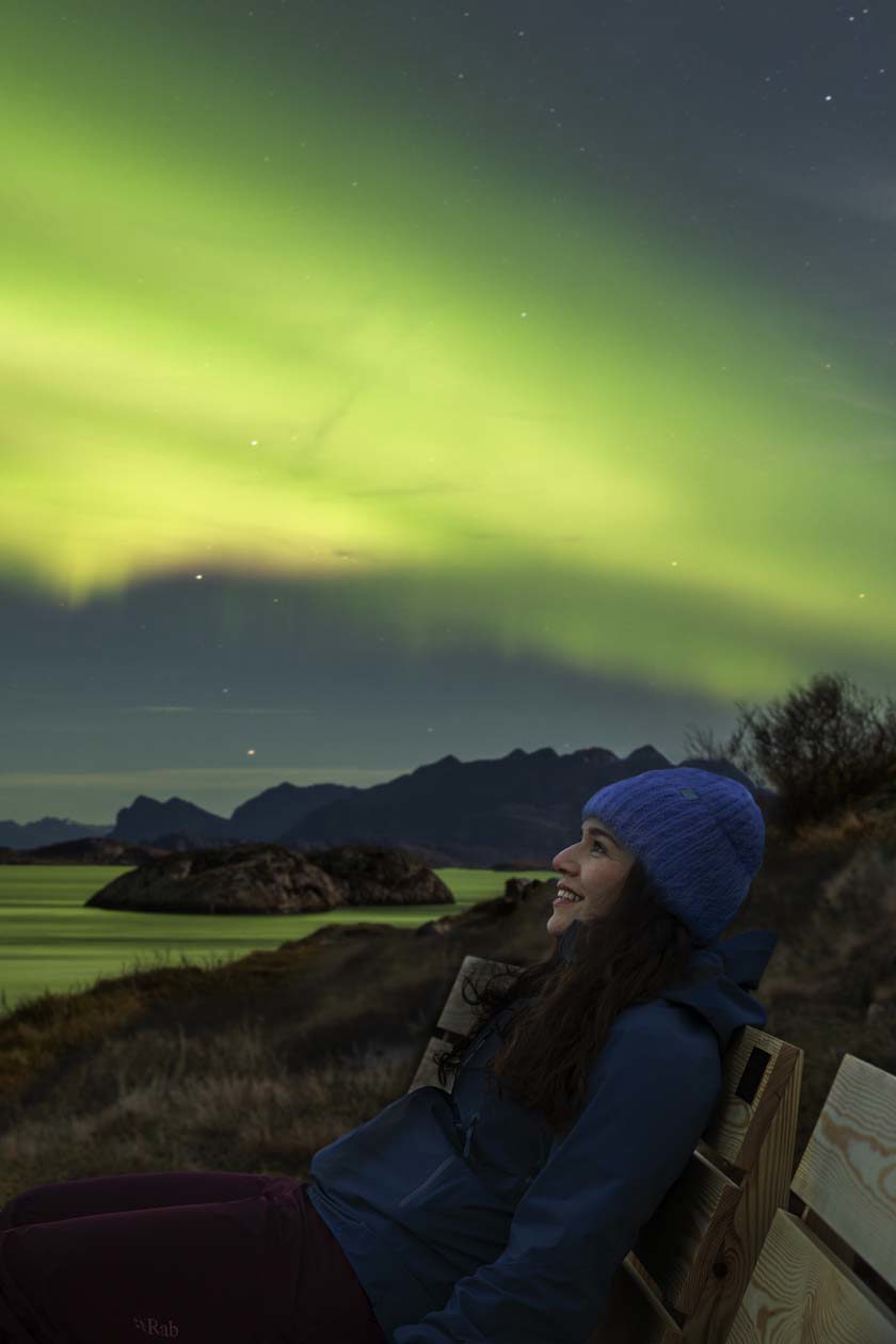 Aurora Boreale a Bodø, spiaggia di Ausvika del designer Sander Kommedahl Copyright © Nadia Nordskott / visitnorway.com