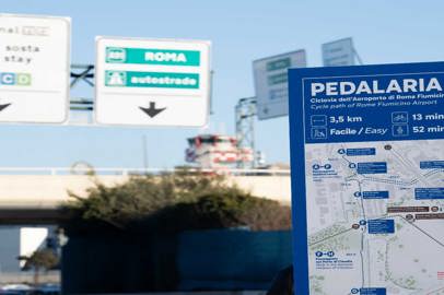 The new cycle path of Fiumicino Airport