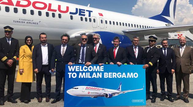 Milan Bergamo Airport: inaugurated AnadoluJet flight to Istanbul Sabiha Gokcen