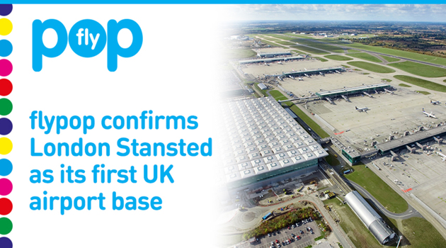 Flypop confirms London Stansted as its UK airport base