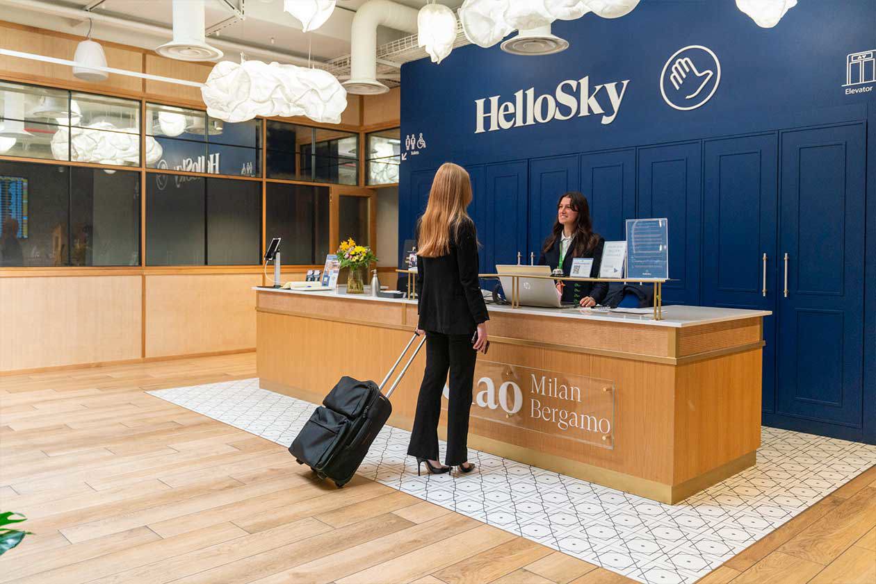 Hellosky Lounge all'Aeroporto di Milano Bergamo. Foto: Copyright © Sisterscom.com