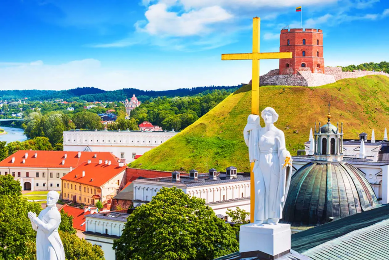 View of the Old Town architecture of Vilnius from the Gediminas Tower Copyright © Sisterscom.com, Shutterstock