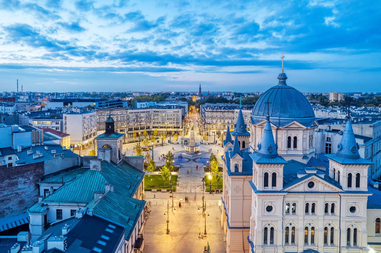 La città di Lodz vista da Freedom Square. Copyright © Sisterscom.com / Depositphotos 