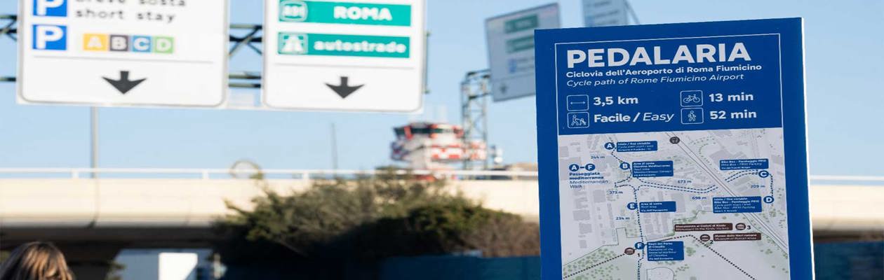 The new cycle path of Fiumicino Airport