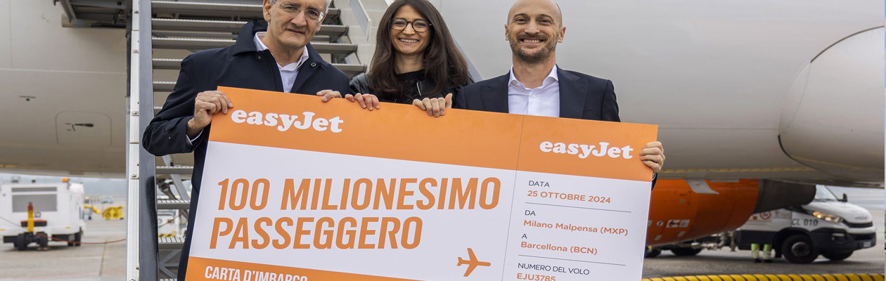 EasyJet celebrates 100 million passengers at Malpensa