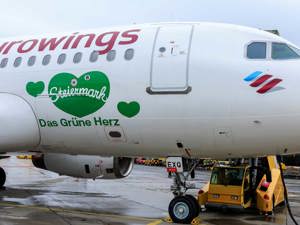 A Graz decolla "l'aereo del cuore" di Eurowings