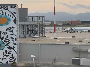 Il murale di Giorgio Casu all'Aeroporto di Cagliari