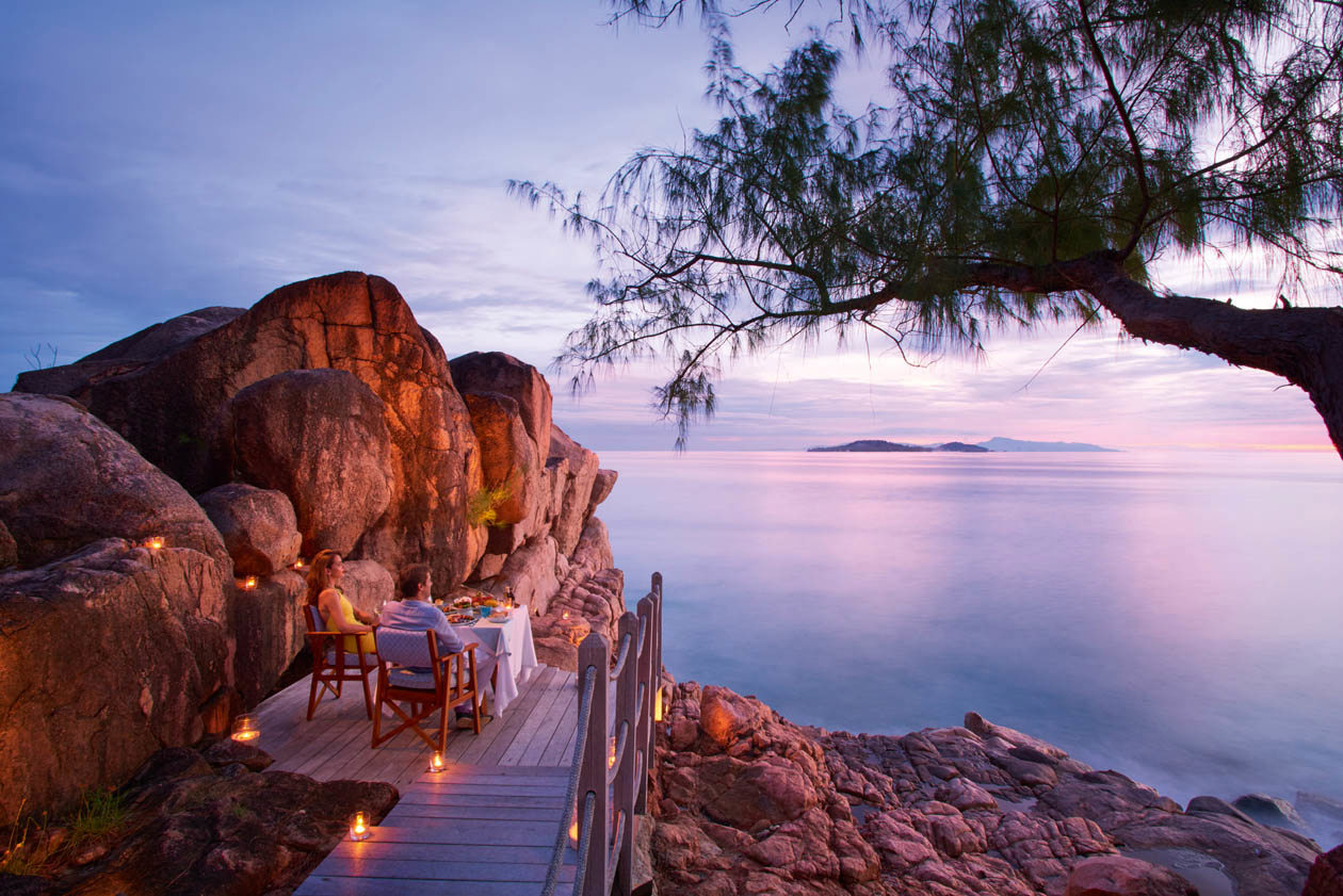 Constance Lemuria, Seychelles, dinner on the rocks Copyright © Constance Hotels & Resorts