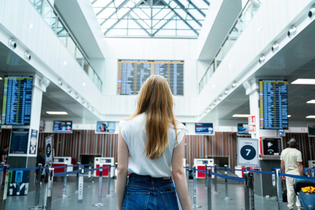  Area check-in all'Aeroporto di Milano Bergamo (BGY). Copyright © SACBO S.p.A.