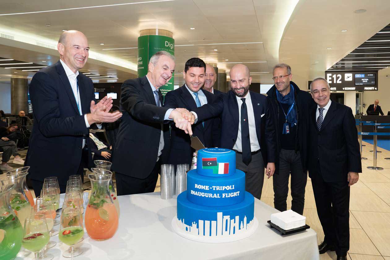 Inaugurazione volo Roma-Tripoli, presso il Terminal E di Fiumicino