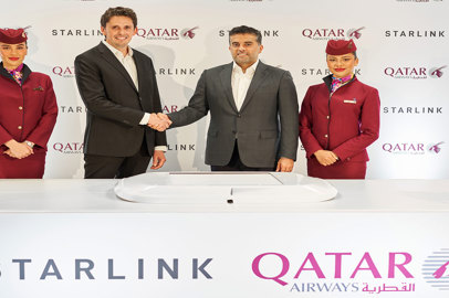 Qatar Airways introduce il Wi-Fi gratuito Starlink a bordo