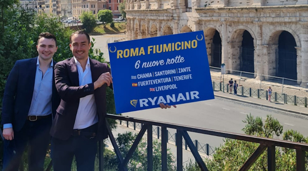 Ryanair raddoppia la sua presenza a Roma Fiumicino