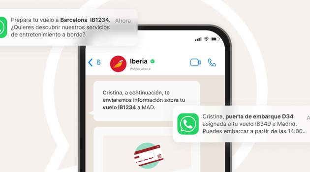 Iberia invia comunicazioni sui voli tramite WhatsApp