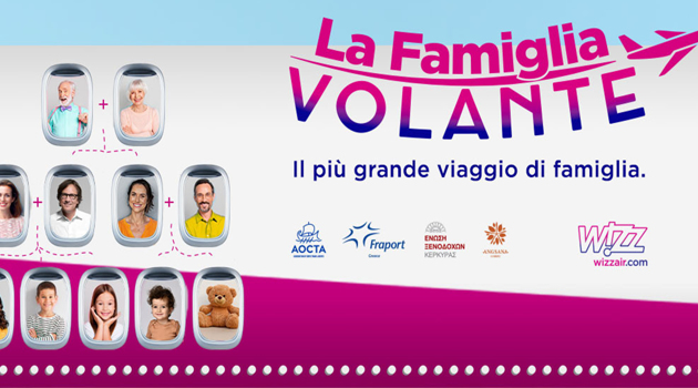 I vincitori del  concorso di Wizz Air "La Famiglia Volante"