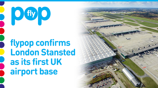 Flypop conferma Londra Stansted come aeroporto base in UK