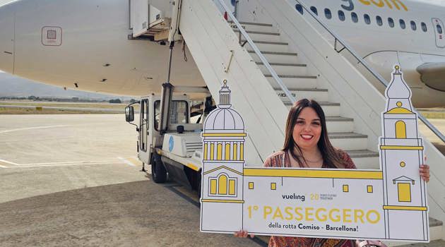 Primo passeggero del volo Comiso-Barcellona con Vueling