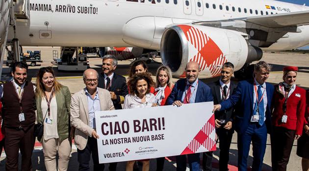 Volotea apre una nuova base operativa a Bari