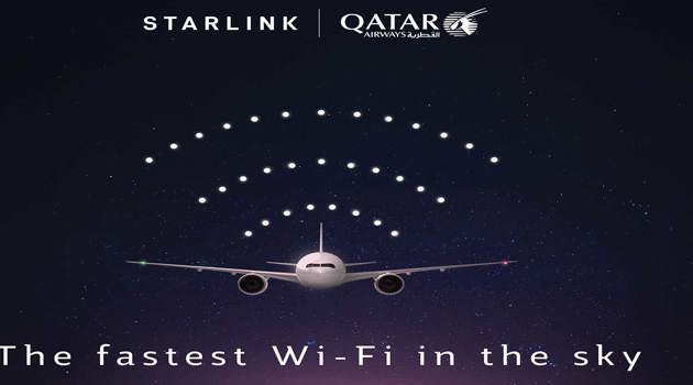 Primo volo di Qatar Airways equipaggiato con Starlink