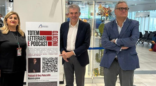 "Totem letterari e podcast" all’aeroporto Falcone Borsellino